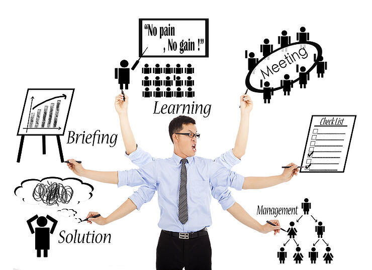 Businessman Busy Daily Schedules Or Multitaskings