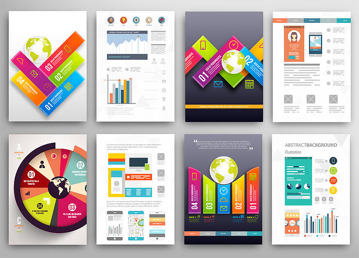 Set of Flyer, Brochure Design Templates. Geometric Triangular Ab