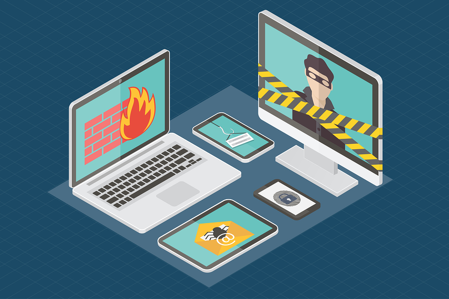 Isometric internet security vector