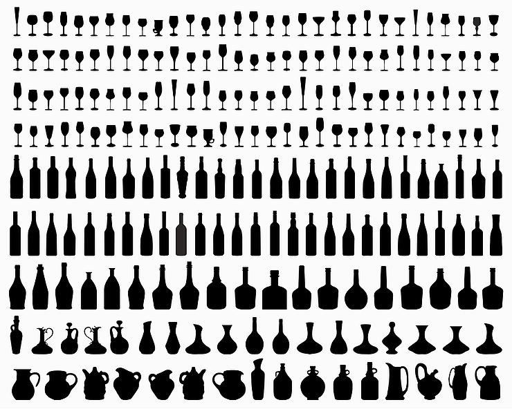 glasses and bottles