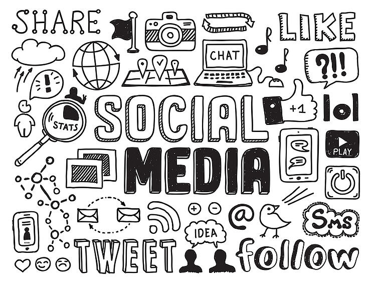 Social Media Doodles Elements