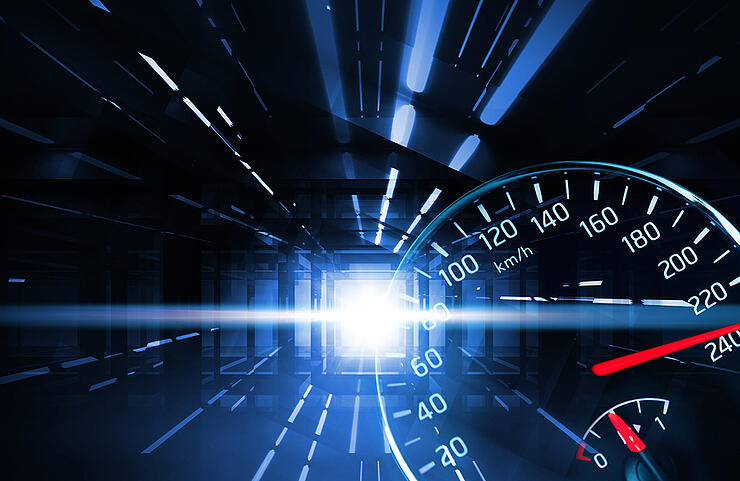 Abstract Night Racing Illustration With Lights And Speedometer
