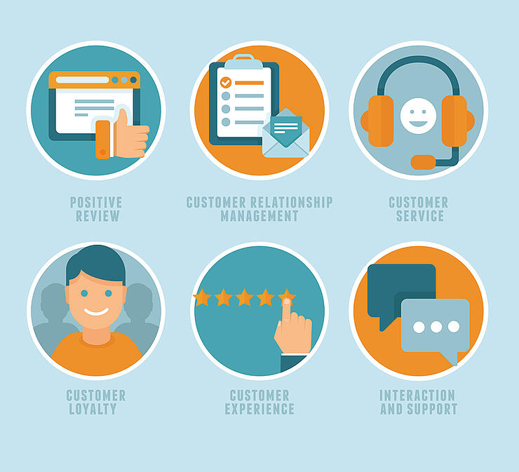 Vector flat customer experience concepts
