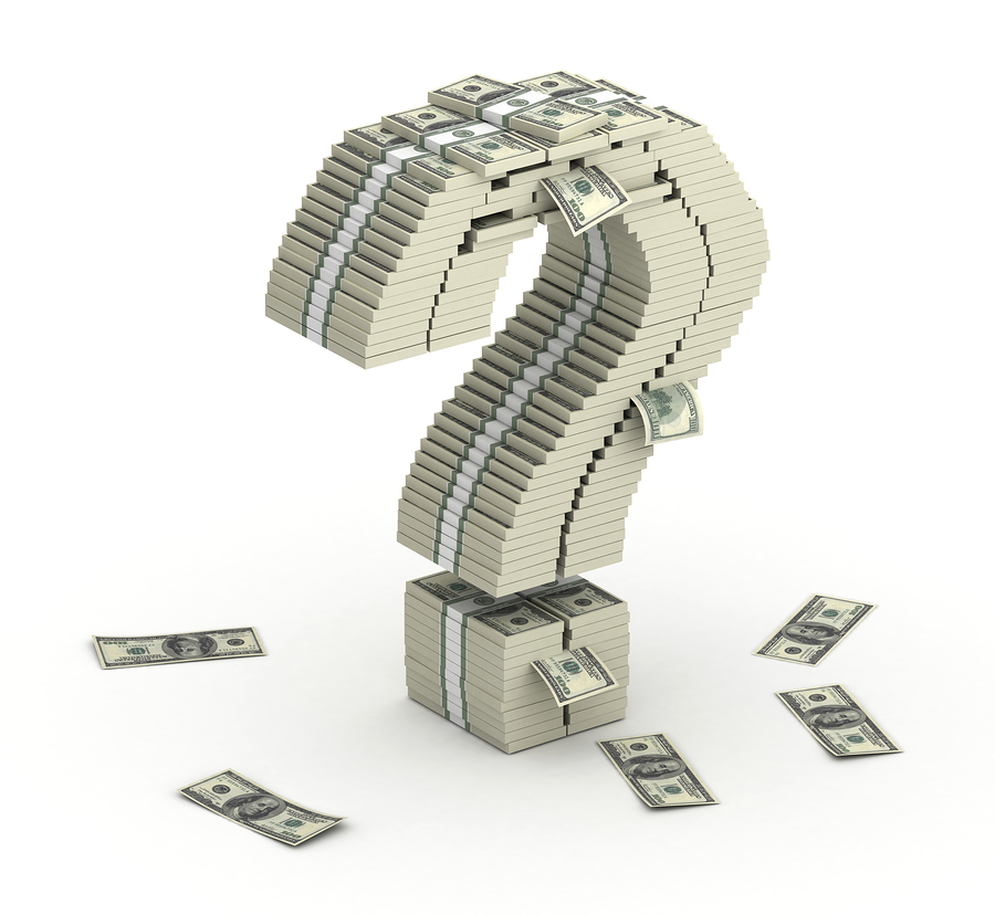 Question mark , font from dollars paks